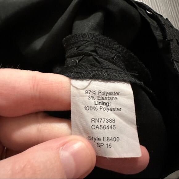 J. Crew Factory Laser-Cut Black Short Cap Sleeve A-Line Mini Dress Size 6 - Picture 6 of 8